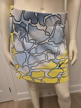 NWT Jamie Sadock Blue and Yellow Mini Skirt With Pockets Tennis Golf Apparel